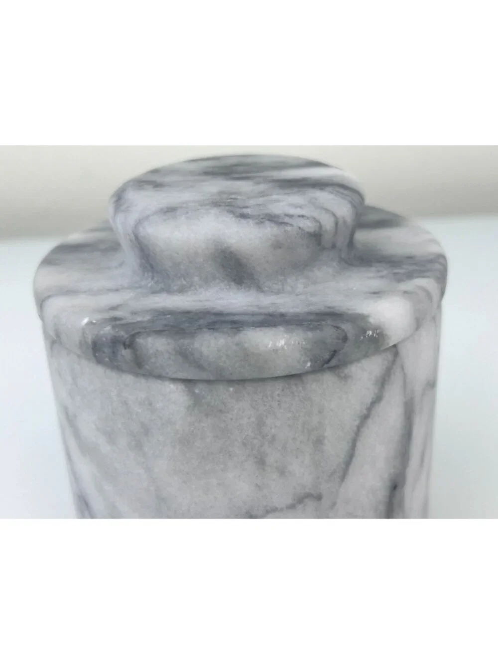 Marble Butter Keeper Gray White Heavy Stone Contemporary Natural READ